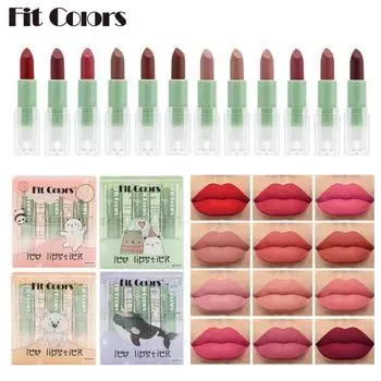 Кубики льда Fit Colors, губная помада, три набора матового тумана, легко окрашиваемая помада, красный костюм 01