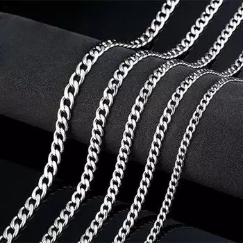 Кубинская цепочка из нержавеющей стали 2–10 мм, 45–90 см, ожерелье для женщин и мужчин, никогда не выцветает 2mm-45cm(18in)