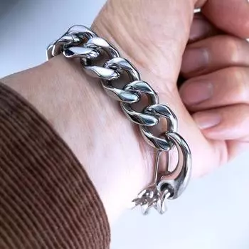 Кубинский браслет из нержавеющей стали шириной 13 мм, ювелирные изделия для мужчин, подарок для мальчиков 18cm
