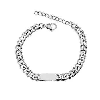 Кубинское титановое стальное ожерелье Простое панк-ожерелье Браслет Ins Хип-хоп Цепное ожерелье Женщины Мужчины Silver Bracelet