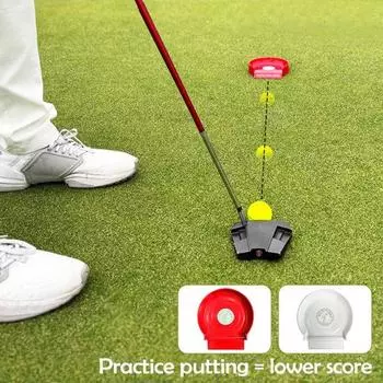 Кубок для гольфа Инструменты для отработки ударов по лункам для гольфа Пособие по обучению игре в гольф для любителей гольфа Тренировки в помещении и на открытом воздухе красный