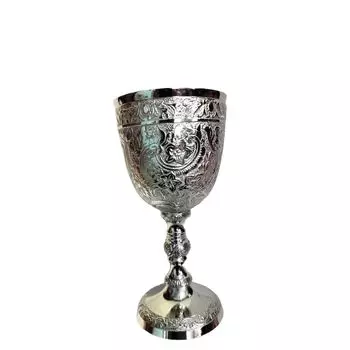 Кубок из чистой латуни, толстостенный, гравированный, посеребренный, чистый, премиальный, бокалы для шампанского, бокал для вина, стакан
