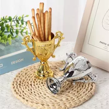 Кубок-конфетница в виде кубка для спорта, свадьбы, дня рождения, вечеринки, кубок, банка для конфет, контейнер для печенья, кубок, центральное украшение, 12 шт. золотой