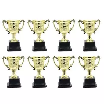 Кубок победителя, мини-игрушка из пластика, приз за участие в спортивном дне, конкурс (Набор 8) золотой