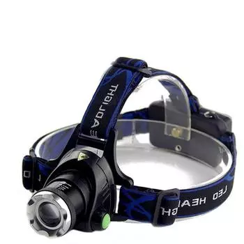 KUCLUT Обновленная светодиодная фара T6 Налобный фонарь для рыбалки Открытый ночной светильник 1 Headlamp+2 batteries чёрный
