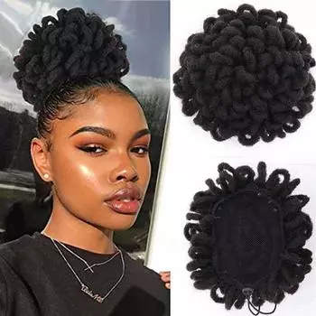 Кудрявый пучок для волос, синтетический хвост, наращивание волос, короткий хвост, пушистые афро короткие пучки для волос
