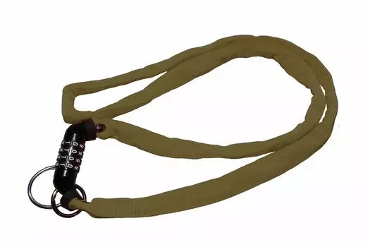 kuhaku Tangerine Double Loop 140 Dial Bicycle Chain Lock 4 Digit Free Setting Thickness 4mm x Length 140cm Olive 30378