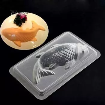 Кухня DIY 3D Koi Fish Cake Форма для шоколада и риса Желе Ручная работа Форма