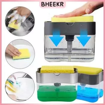 Кухня и ванная комната двухслойная губка коробка ручной дозатор мыла под давлением губка для мытья посуды щетка для мыла коробка серый