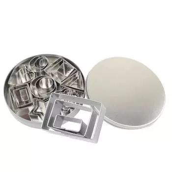 Кухня Креативные Инструменты для Выпечки Ручной Работы 24 шт./набор Форма для Печенья из Нержавеющей Стали Портативная Круглая Форма Аксессуары для Торта Фондана A