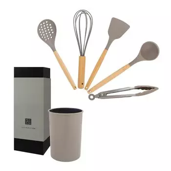 Кухня приготовление пищи кухня разогрев подходит для и китайская жарка 1 хранение подарок инструменты, посуда, силикон, набор из 6 предметов, деревянный, посуда, новоселье,