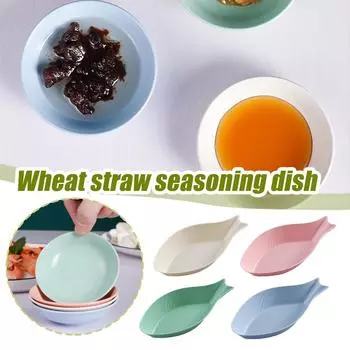 Кухня Приправа Блюдо Пшеничная Солома Пластиковая Салатница Уксус Столовая Посуда Соусница S O2C4 1 green-1pcs