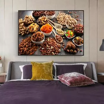 Кухня Тема Холст Картины На Стене Холст Картины Для Декора Кухни Комнаты Хлеб Молоко Холст Плакаты И Принты 20x30cm