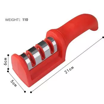 Кухонная 3-сегментная точилка для ножей, бытовая многофункциональная ручная трехцелевая черная точильный камень