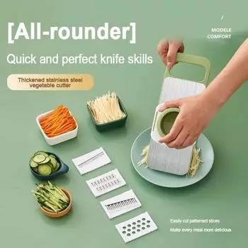 Кухонная 5 в 1 нержавеющая сталь многофункциональная безопасная ручная овощерезка резак измельчитель картофеля терка для чеснока моркови измельчитель