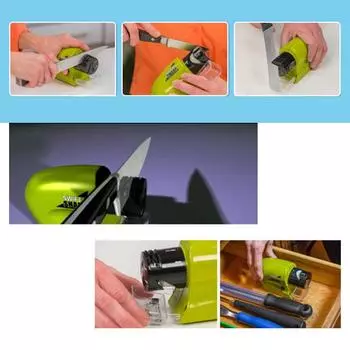 Кухонная электрическая шлифовальная машина, точилка, инструмент для заточки прямых зубчатых бытовых инструментов, ножницы, прецизионные инструменты зелёный