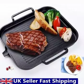 Кухонная антипригарная сковорода-гриль, чугунная двусторонняя сковорода-гриль, большая горячая индукционная сковорода с ручками