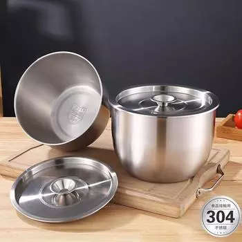 Кухонная чаша из нержавеющей стали для взбивания яиц, миска для перемешивания фруктового салата, приправа с крышкой, контейнер для хранения продуктов, инструменты для домашней кухни