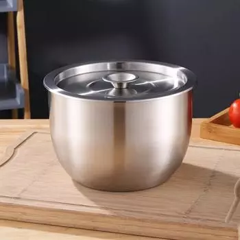 Кухонная чаша из нержавеющей стали для взбивания яиц, миска для перемешивания фруктового салата, приправа с крышкой, контейнер для хранения продуктов, инструменты для домашней кухни