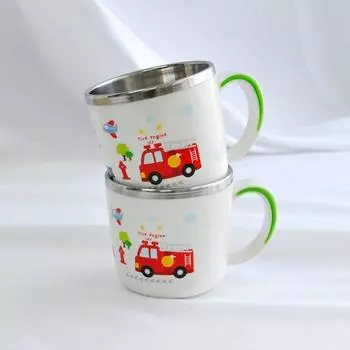 Кухонная чашка Oil Vroom Vroom с нескользящей ручкой из нержавеющей стали, зеленая, 2 шт.
