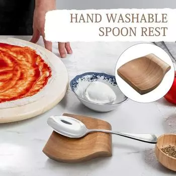 Кухонная деревянная подставка для ложки, пищевой деревянный держатель для посуды, поднос для кулинарной лопатки, легко чистящийся кухонный инструмент