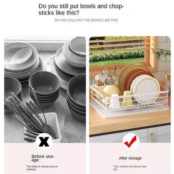 Кухонная двухэтажная миска и подставка для посуды, подставка для слива, миска, бытовая стойка для хранения с держателем для палочек для еды