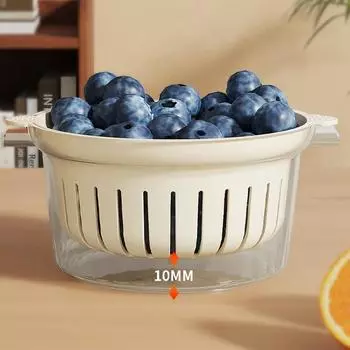 Кухонная двухслойная сливная корзина вращающаяся корзина для хранения для мытья овощей фруктов дуршлаг корзины кухонные принадлежности зелёный