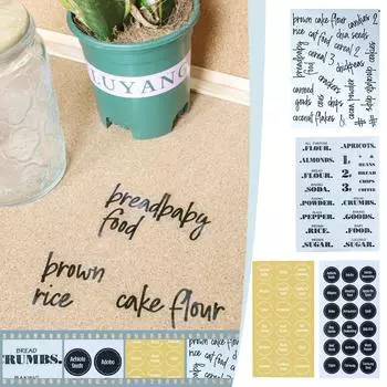 Кухонная еда, кладовая, приправа, водонепроницаемая наклейка на английском языке белый