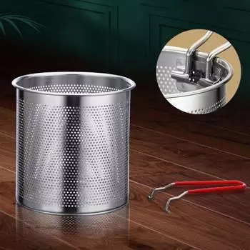 Кухонная фритюрница из нержавеющей стали 304 Кухонная фритюрница с ситом Сковорода для жарки темпура Курица Жареная курица Кулинарные инструменты 4