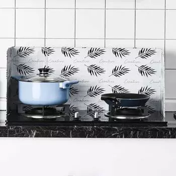 Кухонная газовая плита Алюминиевая фольга Масляный дефлектор Простая теплоизоляция Складная кухонная бытовая плита Масляный дефлектор белый