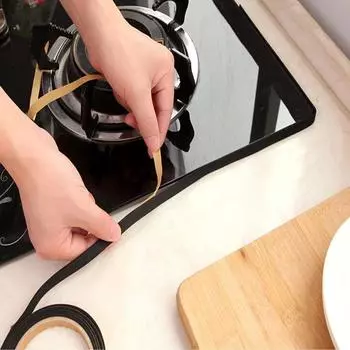 Кухонная газовая плита с щелями, противообрастающая водонепроницаемая уплотнительная лента, защита от трещин на окне, раковине 2 m чёрный