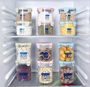 Кухонная герметичная банка с крышкой, пластиковый контейнер для хранения закусок, банка для хранения цельного зерна, банка для хранения продуктов, банка для сухого молока