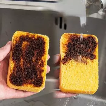 Кухонная губка для мытья посуды, утолщенное полотенце для мытья посуды, ткань для чистки, полотенце для мытья посуды 11*7*2CM жёлтый