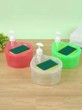 Кухонная губка с дозатором моющего средства и дозатором мыла, 1 шт., набор ручных кистей для мытья посуды, 900 мл