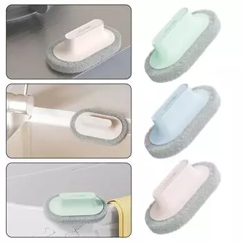 Кухонная губка, щетка для чистки ванны с эргономичной ручкой, угловая скруббер для удаления пятен, скребок для мытья посуды, чистящая губка синий