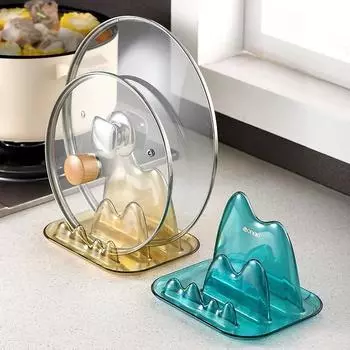 Кухонная креативная полка для крышки кастрюли, столешница, двухслойная, для сидения, без сверления, лопата, полка для крышки кастрюли, аксессуары для дома зелёный