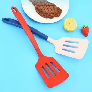 Кухонная лопатка с антипригарным покрытием, гибкая кулинарная лопатка светло-синий