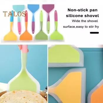 Кухонная лопатка Удобная силиконовая лопатка Термостойкая кухонная лопатка с антипригарным покрытием и отверстием для подвешивания Товары для дома чёрный