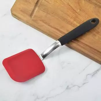 Кухонная лопатка Yousheng, термостойкая, с длинной ручкой, силиконовая, для жарки рыбы, кухонная лопатка, инструмент для выпечки красный