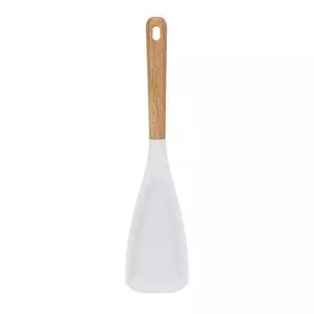 Кухонная ложка для антипригарной посуды Силиконовая лопатка Ложка для смешивания Помешивание Сервировка Многофункциональная кухонная утварь A белый