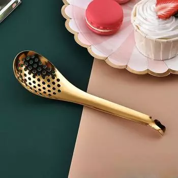 Кухонная ложка из нержавеющей стали 410 с отверстиями для икры, ложка-сито для соуса из икры, прочные кухонные гаджеты для приготовления пищи 3
