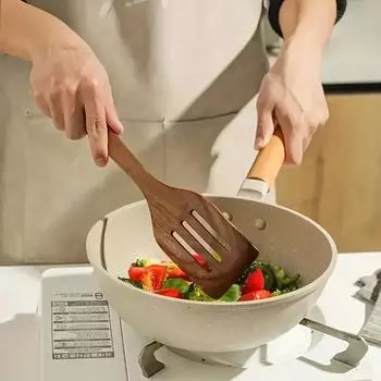 Кухонная ложка из тика из натурального дерева Кухонная утварь Инструмент Половник Лопатка для риса Дуршлаг Шумовка для супа Совок Посуда