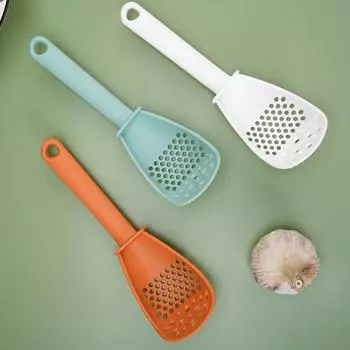 Кухонная ложка с отверстием для подвешивания, дренаж воды, углубленный, прочный, дуршлаг для прессования картофеля и фруктов для столовой белый