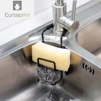 Кухонная металлическая раковина, сливная стойка, настенная присоска, держатель для сушки губки, подставка для раковины, подставка для мыла, органайзер для посуды, тканевая полка, продукты 2023 белый