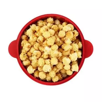 Кухонная микроволновая печь попкорн миска ведро силиконовая DIY красный попкорница с крышкой чипсы фрукты блюдо высокое качество простые инструменты small