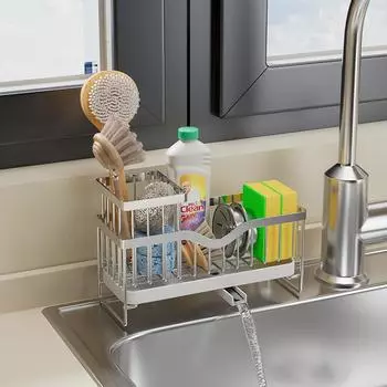 Кухонная мойка Caddy держатель для губки корзина для мойки держатель для щетки вешалка для посуды мыльницы держатель для пробки для раковины держатель для губки для раковины 2025 серый