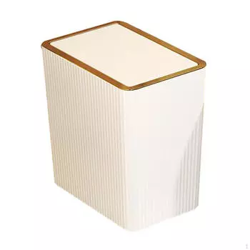 Кухонная мусорная корзина с пресс-крышкой, узкий мусорный бак, органайзер для корзины для бумаги, мусор в ванной комнате 12L White