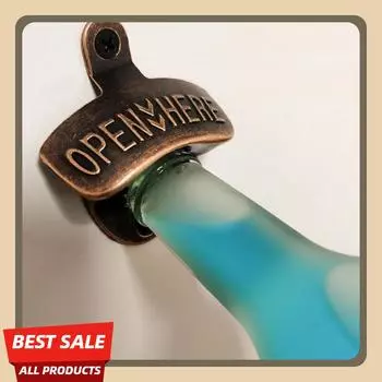 Кухонная открывалка для бутылок, винтажная, ретро, сплав, настенная, с винтами, вечеринка, доступная, винный, пивной, бар, гаджеты, кухонные принадлежности чёрный