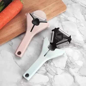 Кухонная овощечистка-ломтерезка, терка, простой в использовании, многофункциональный инструмент для измельчения овощей и фруктов, компактный гаджет для светло-серый