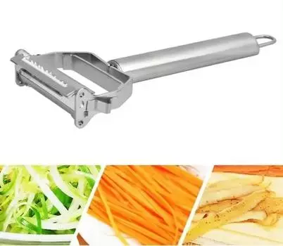 Кухонная овощечистка, нержавеющая картофелерезка, двухголовочная овощерезка, бытовой многофункциональный овощерезка